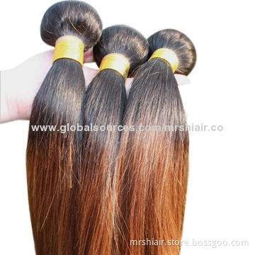 24-inch Two-tone Colored Straight Brazilian Human Remy Hair Weave